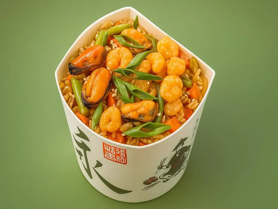 Рис WOK с морепродуктами